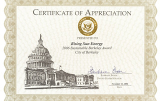 Federal-Barbara Boxer-2006- Sustainability Berkeley Award